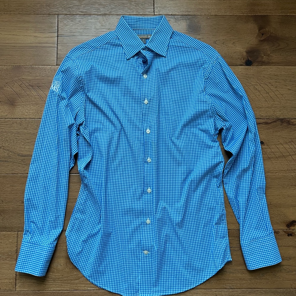 Peter Millar Summer Comfort button down shirt with Samuel Adams Logo Sz Med